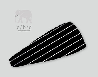 Diadema a rayas blancas y negras, diadema fina o ancha, diadema antideslizante, diadema para yoga, diadema personalizada, diadema para adultos, diadema indie.