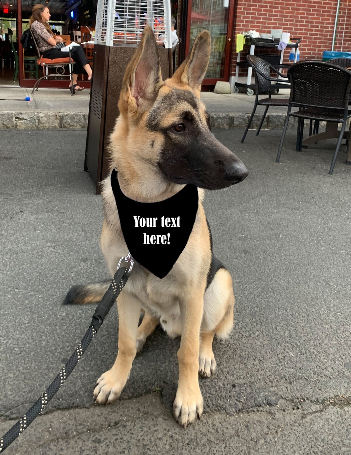 Custom Dog Bandana Black Bandana Polyester Fabric Cute | Etsy