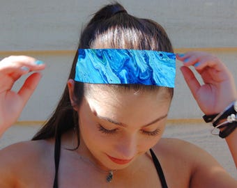 Diadema marrón de alto rendimiento, diadema ancha estilo boho para fitness.