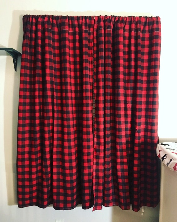 Buffalo Check Window Treatments Plaid Nursery Curtains Etsy