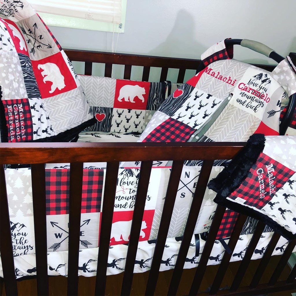 buffalo plaid crib bumper