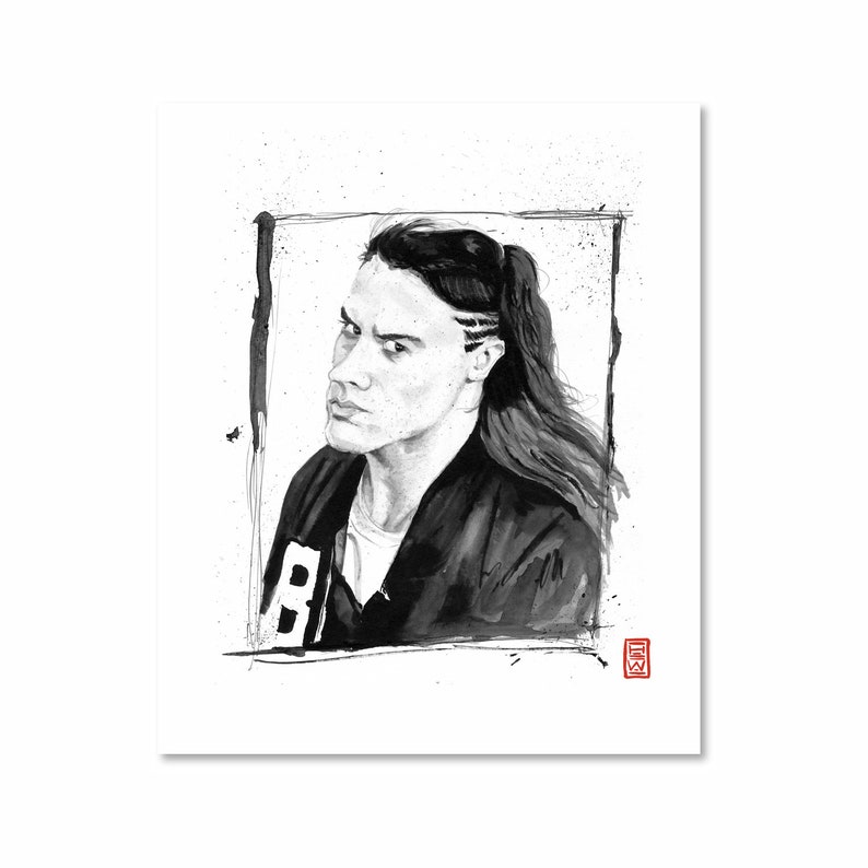 Mike Patton Black And White Fine Art Print Giclee Japanese Ink Yokai Illustration Artist Portrait Series Art Collectibles Prints Vadel Com