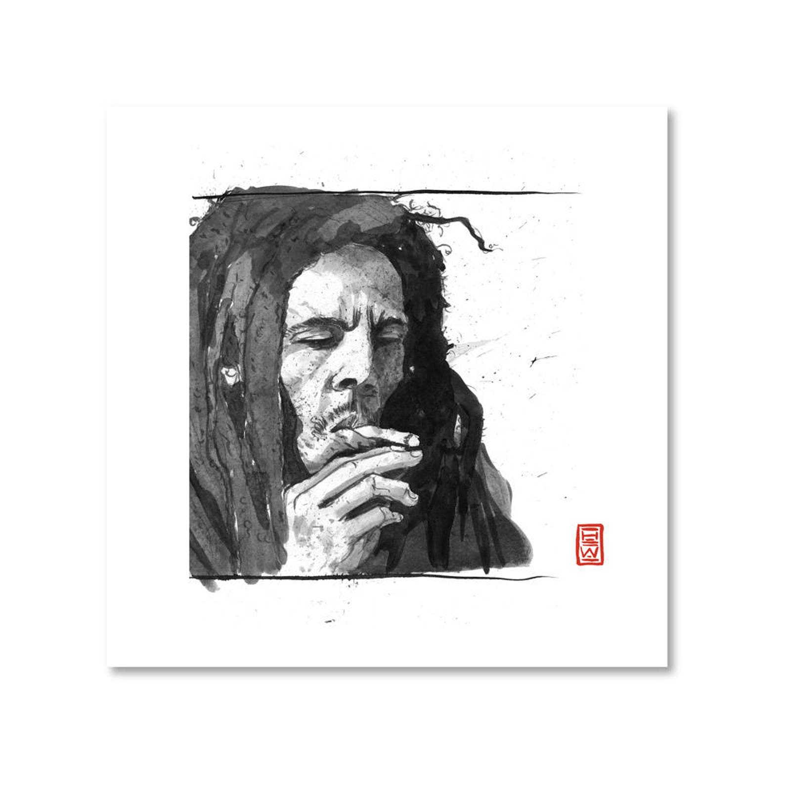 Bob Marley / Black and White / Fine Art Print / Giclee / - Etsy