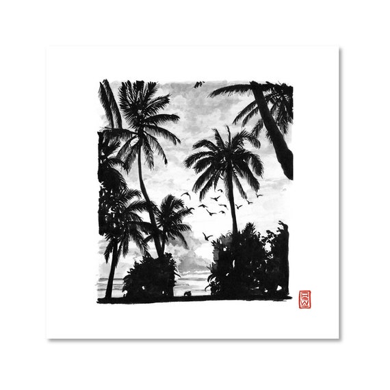 photo Sunset Silhouette Black And White etsy