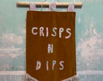 Crisps N Dips handmade wall hanging | banner | pennant