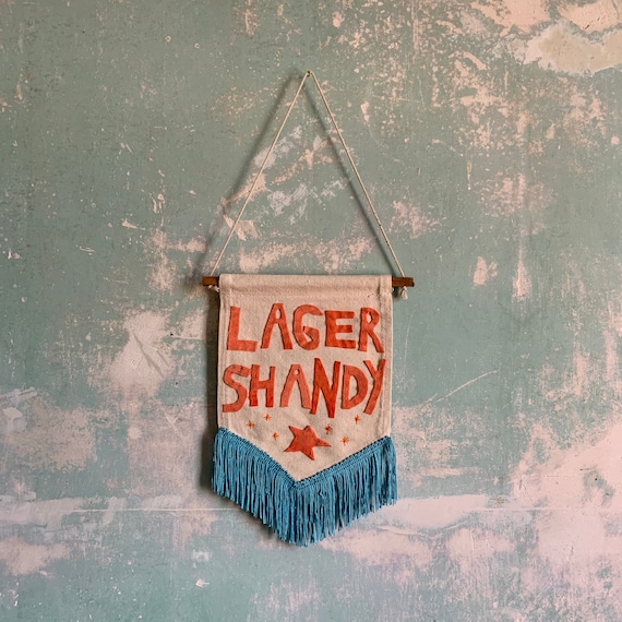 Lager Shandy Handmade Wall Hanging Banner Pennant Etsy UK