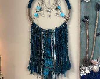 Dreamcatcher Teal round wall hanging