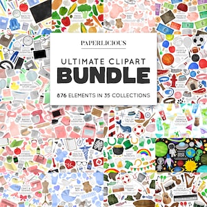 Ultimate Clipart Bundle, Clipart Set, Discount Bundle, Watercolor Cliparts, Hand Drawn Cliparts, Instant Download, Png Cliparts