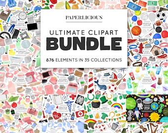 Ultimate Clipart Bundle, Clipart Set, Discount Bundle, Watercolor Cliparts, Hand Drawn Cliparts, Instant Download, Png Cliparts