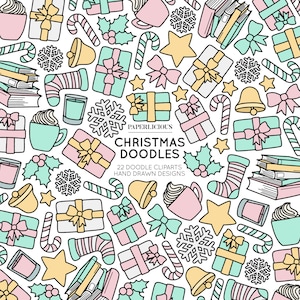 Christmas Doodle Cliparts, Winter Cliparts, Winter Doodles, Christmas Clip Art, Doodle Artwork, Winter Illustration, Hand Drawn Doodles
