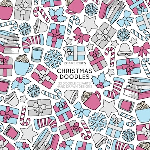 Christmas Doodle Cliparts, Winter Cliparts, Winter Doodles, Christmas Clip Art, Doodle Artwork, Winter Illustration, Hand Drawn Doodles