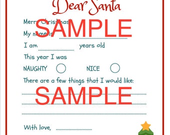 Letter to Santa- Printable