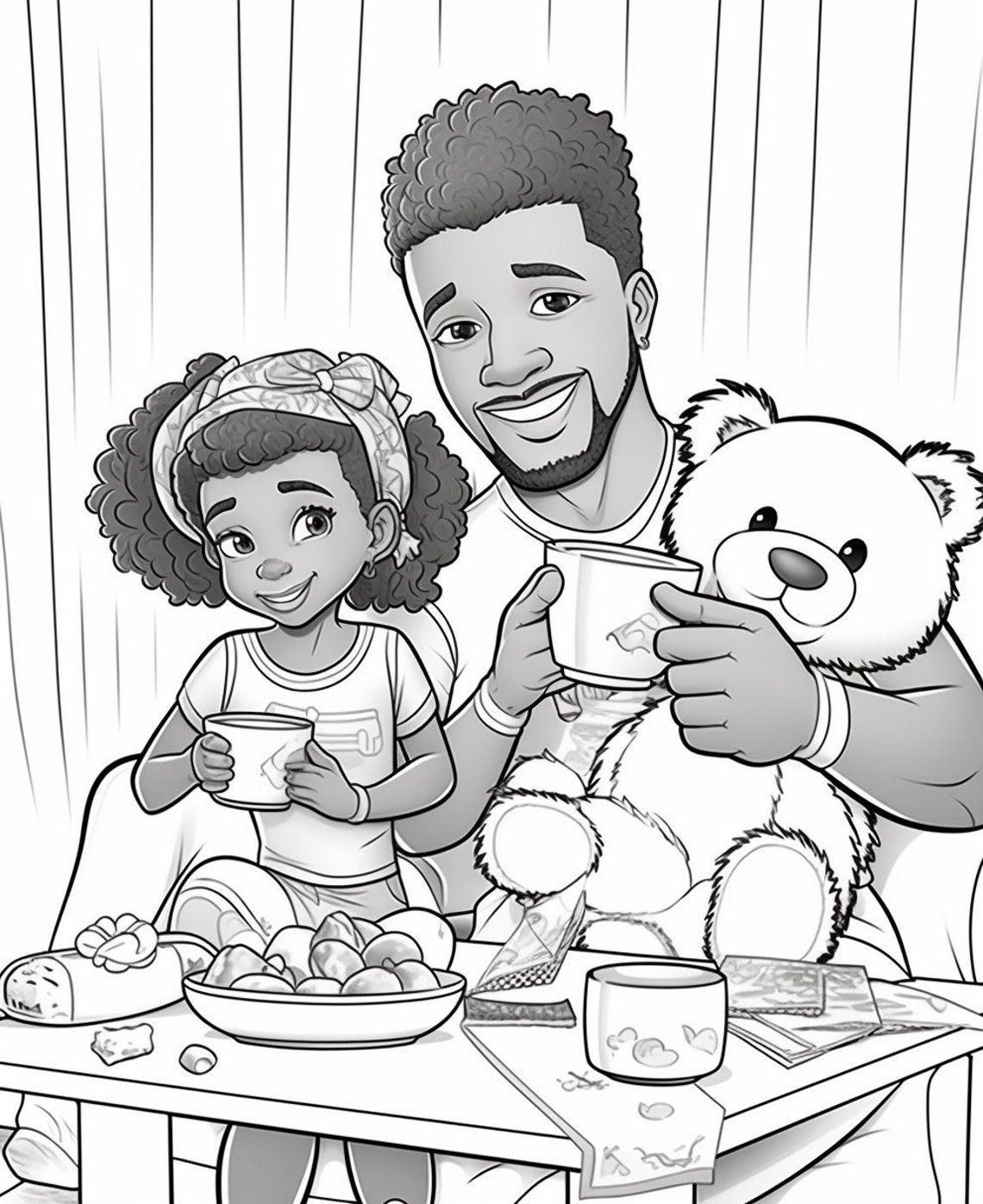 Father Daughter Coloring Page instant Download - Etsy