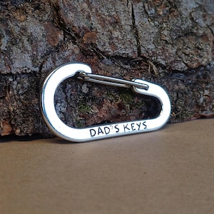 Personalised Carabiner Keyring | Custom Key Clip - Stocking Filler