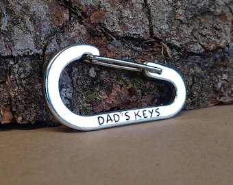 Personalised Carabiner Keyring | Custom Key Clip - Stocking Filler
