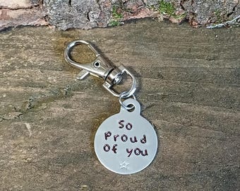 So Proud Of You Keychain | Handmade Silver Star Gift