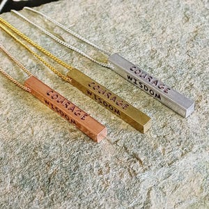 Personalised Sobriety Ingot Necklace | Serenity Courage Wisdom, AA Gift