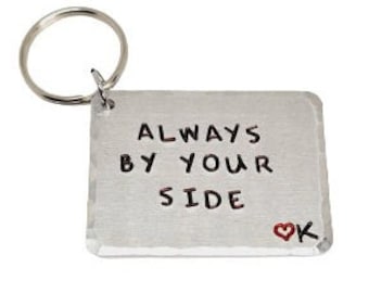 Always By Your Side Personalised Initial Custom Keyring Gift | Mothers Day Gift | Personalized Keyring | Birthday | Anniverversary LDR Gift