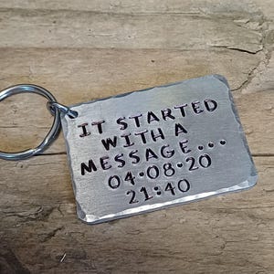 Personalised Anniversary Message Keyring | Custom Key Ring | Personalized Anniversary Unique