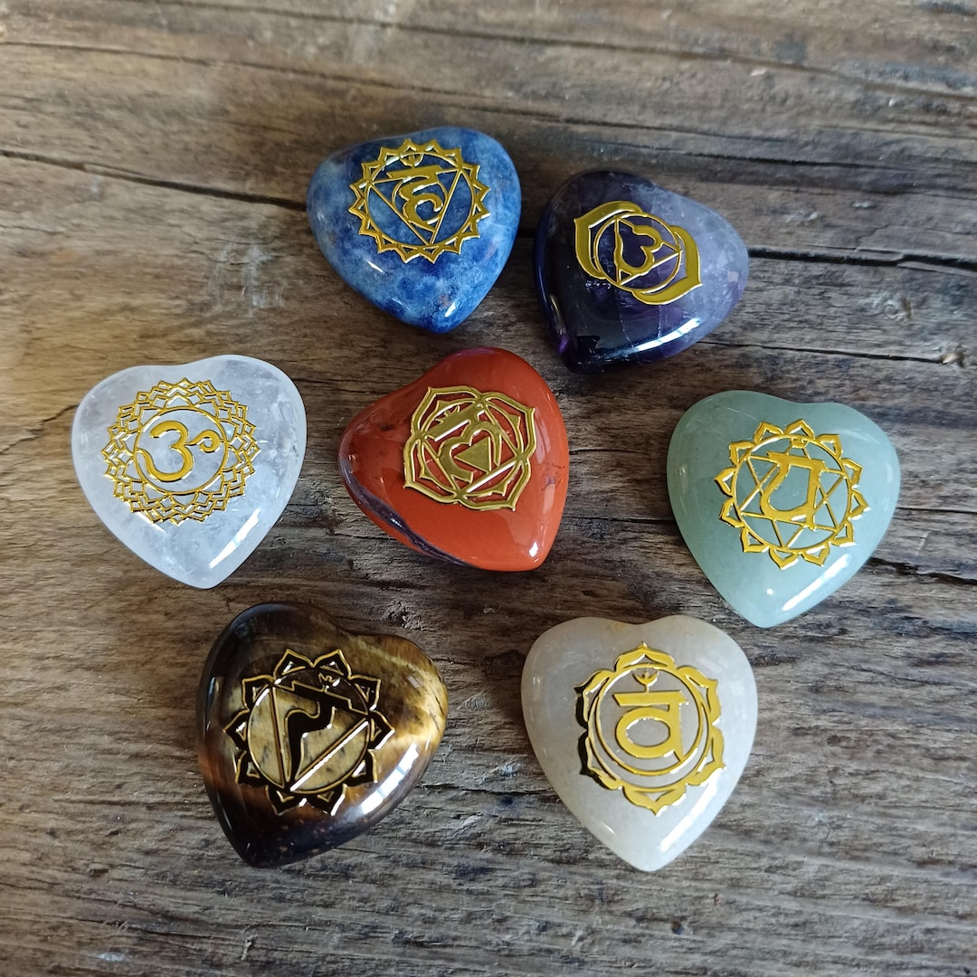 7 Chakra Palm Stone Set | Natural Gemstones, Reiki Healing - Etsy