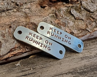 Keep On Running Trainer Tag Set | Inspirational Marathon Runners Shoe Lace Gift