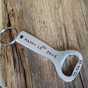 Personalised Bottle Opener 18th Birthday Gift | For Son Daughter | 18th Key Ring | Custom 18th Birthday Eco Gift Idea | 18th Boy Girl | ECO