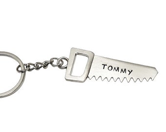 Fathers Day Gift | Personalised Saw Key Ring | Gifts For Dad | Novelty Custom | Fun | Gift for her him | Unisex