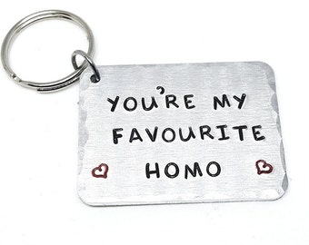 You're My Favourite HOMO Keyring Gift | LGBTQ | Gay Pride | Birthday | Gay Him Her | BFF Friends lgbt pride homo | Pride Gifts