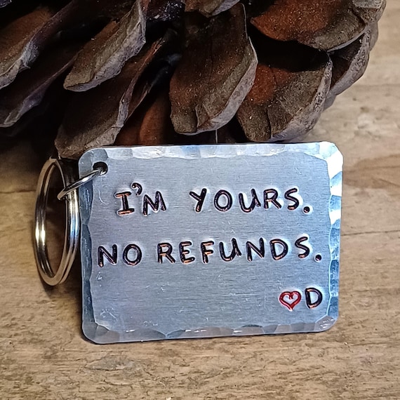 "I'm Yours No Refunds" Couple Keychain - Stainless Steel Naughty/Funny Gift For Wife, Husband, Boyfriend, Girlfriend - View #5