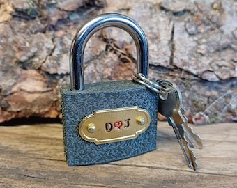 Personalised Initials Love Lock | Custom Iron Padlock, Travel Gift | 6th Anniversary | Traditional