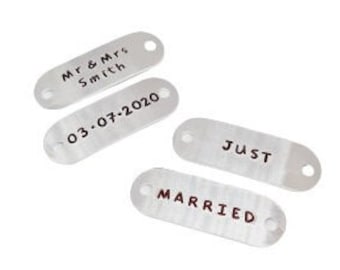 Personalised Wedding Shoe Tags Set (PAIR) | Bride and Groom Mr & Mrs Trainer Tags | Wedding Gift | Fun Token Gift | Custom Wedding Gift