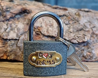 Personalised Love Lock | Initials & Year Custom Iron Padlock | 6th Anniversary