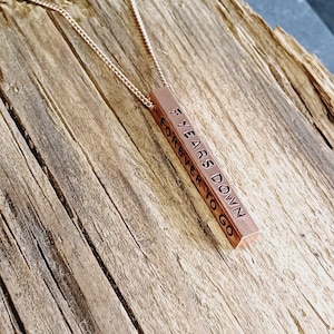 Rose Gold 7 Years Down Anniversary Necklace Gift | Traditional Copper Gift | Personalised Gift | Rose Gold Jewellery | Copper Necklace Gift