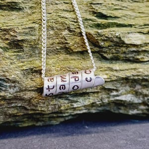 Silver Hidden Message Personalised Necklace Gift | Silver Necklace | Custom Anniversary Gift | Girlfriend Wife For her | Personalized Gift