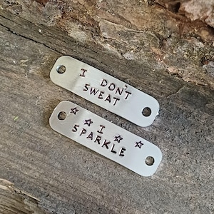 I Don&#39;t Sweat - I Sparkle Shoe Tags | Runner&#39;s Gift | Marathon