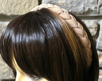 Gepolstertes Zopf stirnband - Beige Stirnband - Skinny Zopf Stirnband - Geflochtenes Stirnband - Trendy Stirnband - Hard Headbands - Trendy Hair