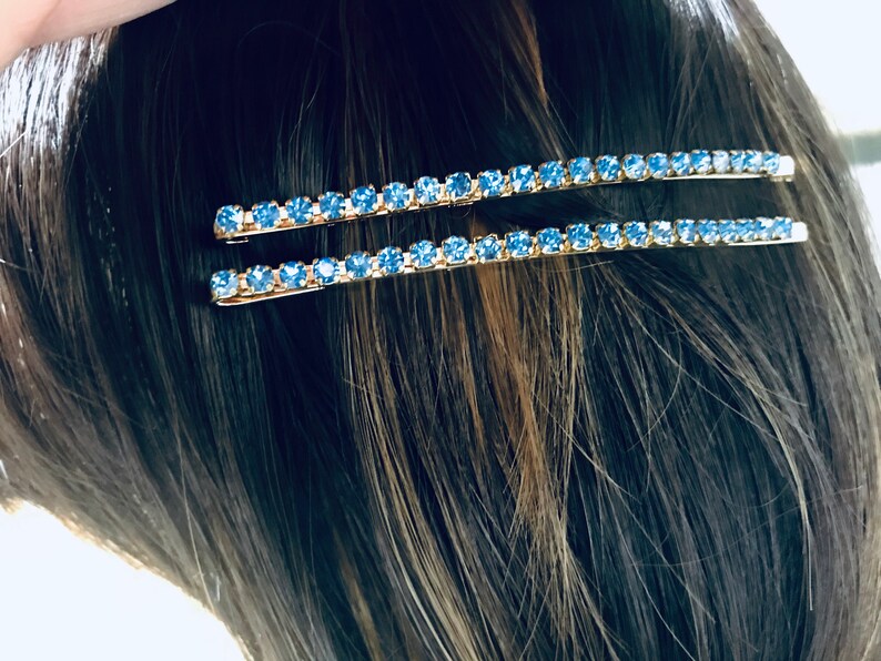 Bobby Pins Blue Rhinestone Bobby Pins Wedding Hair Hair Slide Bridal Hair Clips Free People Style 2019 Fancy Barrettes Hair Clip