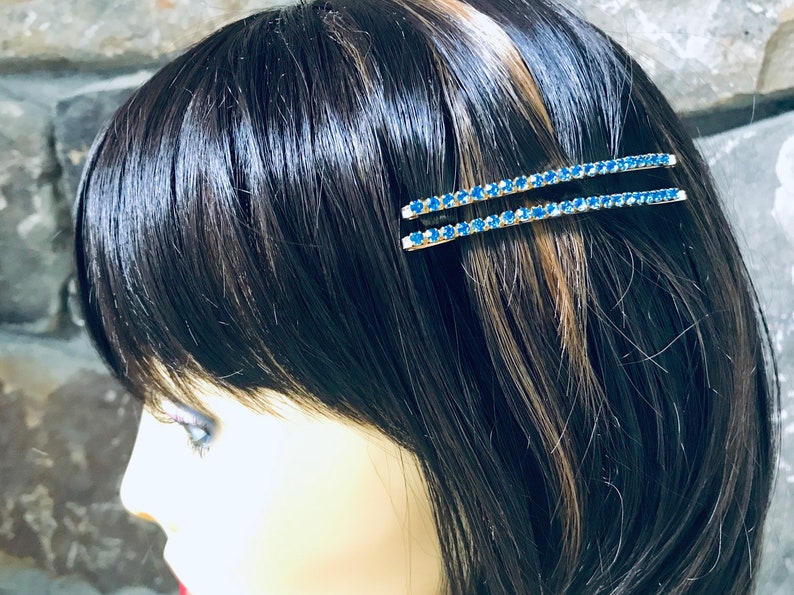 Bobby Pins Blue Rhinestone Bobby Pins Wedding Hair Hair Slide Bridal Hair Clips Free People Style 2019 Fancy Barrettes Hair Clip