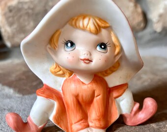 Vintage 1970s Homco Pixie Elf Gnome, Excellent Condition, 5213, Vintage Gnomes, Gifts for Pixie Elf Lovers, 1970s Christmas