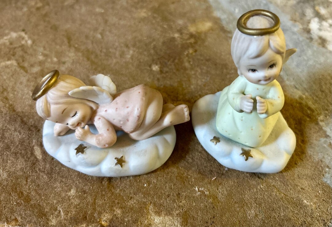 Vintage Lefton Christopher Collection Angel Figurines, Set of Two ...