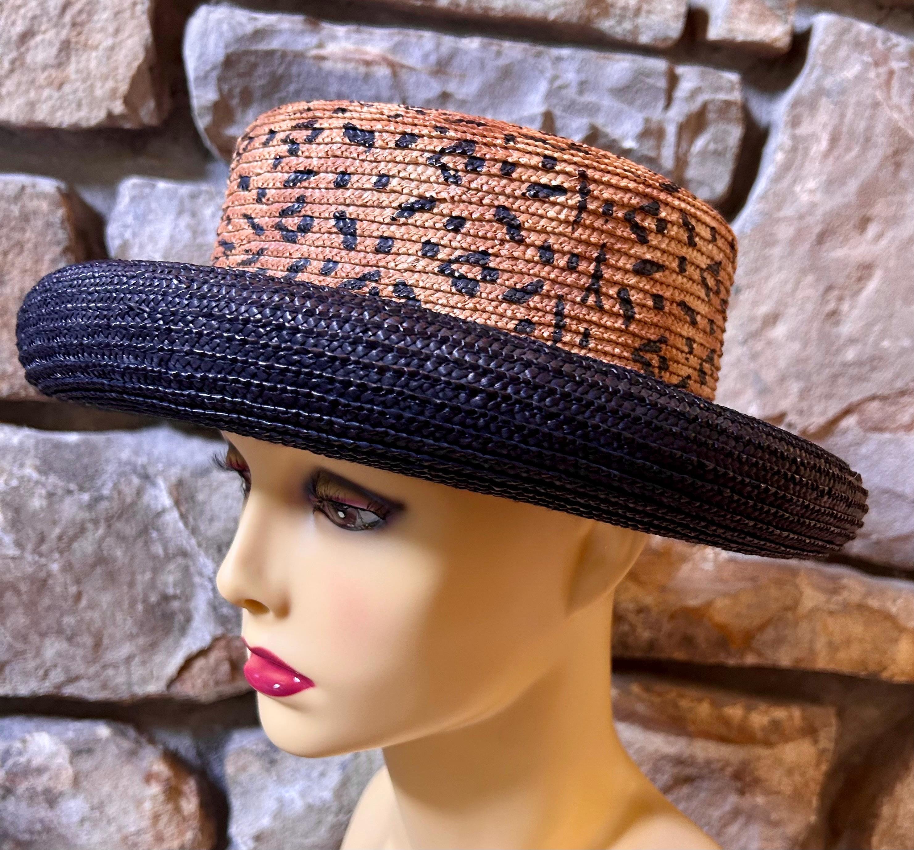 Vintage Liz Claiborne Curly Fringe Straw Hat Liz Claiborne Woven Sun Hat – B Curated main image 3