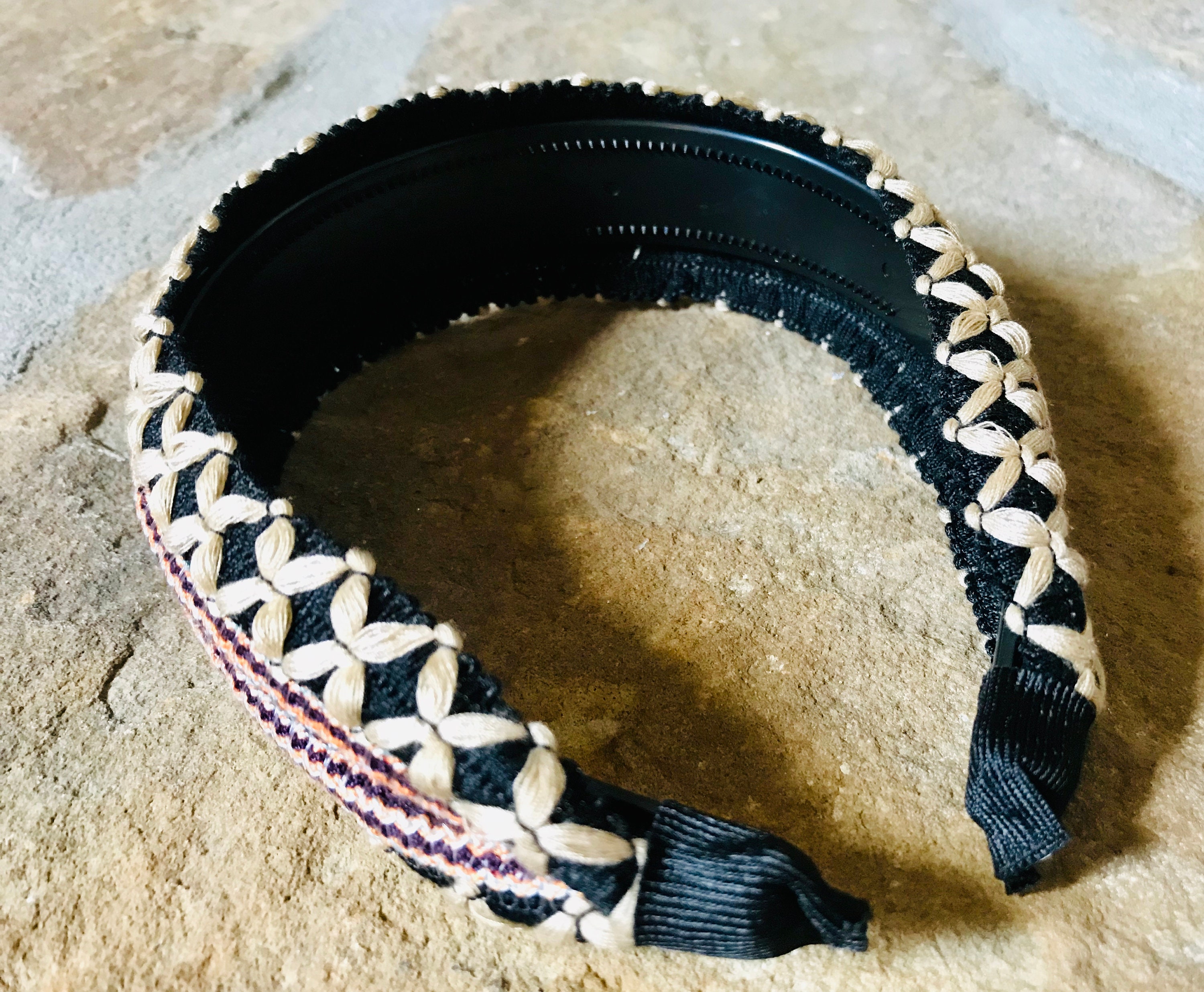 Black Wool Headbands Embroidered Headband Headbands for Etsy