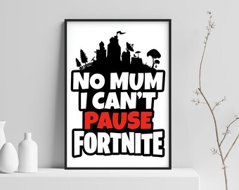 Fortnite Fanion Etsy - video game can t pause fan art printable wall art poster instant digital download