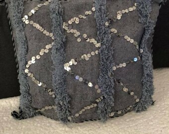 Housse de coussin handira grise