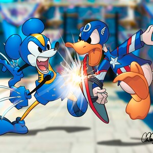 102. Mickey vs Donald 11x17 print