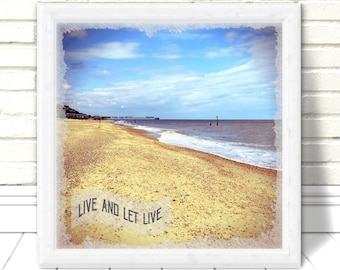Live & Let Live: AA Original Download Artwork, Alcoholics Overeaters Narcotics Anonymous Motto, Coastal Scene, Recovery Anniversary, NA OA