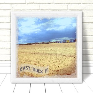 Recovery Print Printable, &quot;Easy Does It&quot; Alcoholics Anonymous Motto, Coastal Scene, Recovery Anniversary, AA OA NA