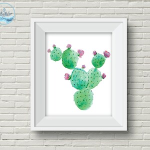 Succulent Wall Art, Printable Cactus, Succulent Print Art, Aquarelle Cactus Art Print, Botanical Print, Cactus Wall Decor, Digital Download image 1