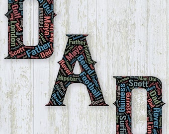 Fathers Day Printable, Custom Dad Word Art, Instant custom word cloud, personalised print for dad, custom word art, wall decor gift for dad,