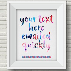 PRINTABLE Custom word art digital download, Your Words, Rainbow typography Art, printable wall art, printable personalised quote, home decor image 2